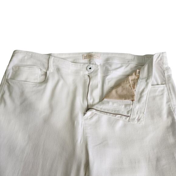 J Jill Womens Authentic Fit Cropped Jeans Plus Size 16 White Denim Raw Hem Soft - Picture 8 of 15